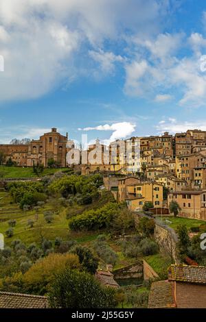 Vista da Siena sulla città e il paesaggio circostante Foto Stock