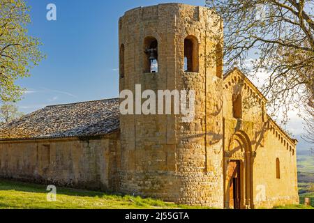 Chiesa parrocchiale dei Santi Vito e Modesto a Corsignano Foto Stock