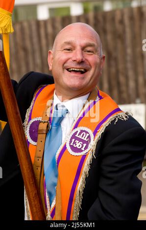 Dodicesimo di luglio lealisti parade, Belfast, Irlanda del Nord Foto Stock