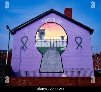 Muro politico Republico, Belfast, Irlanda del Nord Foto Stock