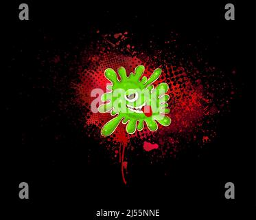 Mostro di blottaggio verde. Illustrazione vettoriale Illustrazione Vettoriale