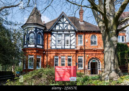 Biblioteca di succursali di Highgate a Shepords Hill, Londra, Regno Unito Foto Stock