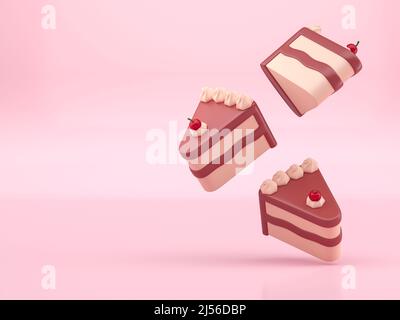 3D torta. 3D rendering Foto Stock
