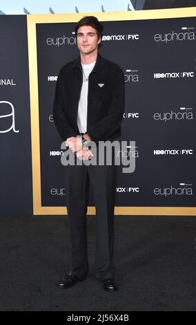 Los Angeles, CA, 20 aprile 2022, Jacob Elordi in arrivo all'evento 'Euphoria' Los Angeles FYC tenuto presso l'Academy Museum di Los Angeles, CA il 20 aprile 2022 © OConnor / AFF-USA.com Foto Stock