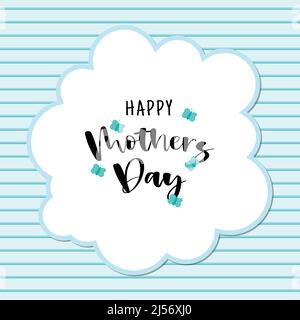 Retro flat Happy Mamma's Day invito modello. Modello cartolina Illustrazione Vettoriale