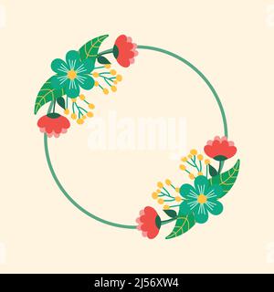 Disegno vettoriale floreale floreale colorato decorativo Illustrazione Vettoriale