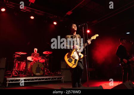 Newcastle UK, 20th aprile 2022, Johnny Marr suona un concerto intimo a Newcastle al Northumbria University Students Union prima del suo tour britannico con Blondie Foto Stock