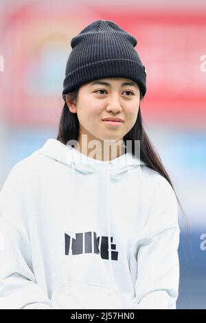 Chiba, Giappone, 21 APRILE 2022, Funa Nakayama (JPN), 21 APRILE 2022 : X Games Chiba 2022 Press Conference allo ZOZO Marine Stadium, Chiba, Giappone. Credit: Naoki Morita/AFLO SPORT/Alamy Live News Foto Stock