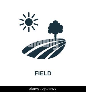 Icona del campo. Icona campo semplice monocromatica per modelli, web design e infografiche Illustrazione Vettoriale