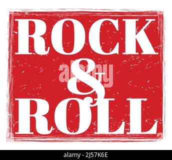 ROCK & ROLL, scritto su un cartello rosso grungy timbro Foto Stock