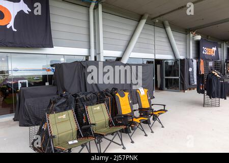 Mostra di caravan e campeggio di Sydney con espositori che espongono veicoli e attrezzature per lo stile di vita all'aperto,NSW,Australia Foto Stock