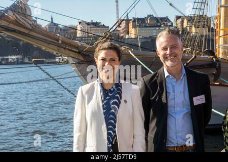 Stoccolma, Svezia il 21 aprile 2022. La Principessa Corona Vittoria di Svezia al seminario Expedition Baltic Seas di Stoccolma, Svezia, il 21 aprile 2022. Photo by Peter Grannby/Stella Pictures/ABACAPRESS.COM Credit: Abaca Press/Alamy Live News Foto Stock