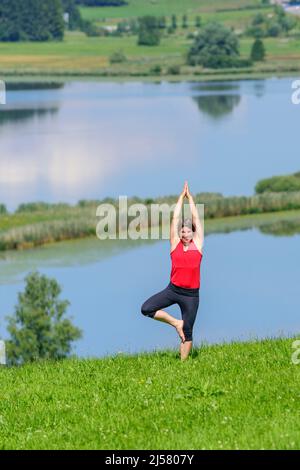 Rafforzamento del corpo con metodo pilates Foto Stock