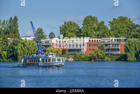 Nuovi edifici, Alt-Stralau, Stralau, Friedrichshain, Berlino, Germania Foto Stock