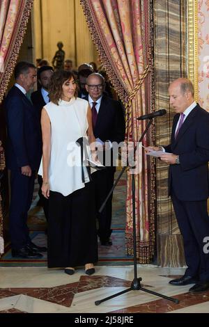 Madrid, Spagna, 21 aprile 2022, Madrid, Spagna. 21st Apr 2022. Paz Padilla partecipa a un pranzo per i membri del mondo della Letteratura al Palazzo reale il 21 aprile 2022 a Madrid, Spagna credito: CORDON PRESS/Alamy Live News Foto Stock