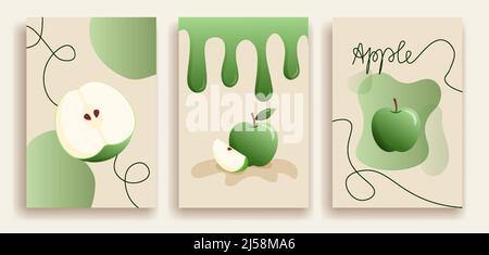 Set di frutta di mele Illustrazione Vettoriale