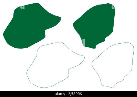 Cousin e l'isola di Moyenne (Repubblica delle Seychelles, Oceano Indiano, Isole interne) illustrazione vettoriale, disegno di scricbble Ile Cousin e Moyenne mappa Illustrazione Vettoriale