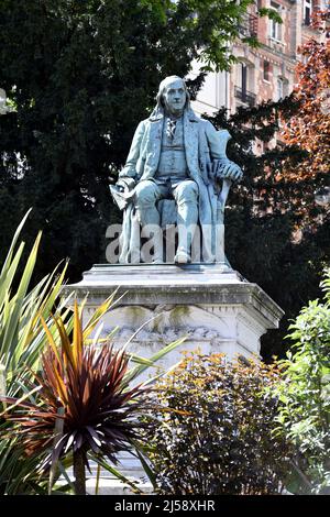 Statua di Benjamin Franklin nel Trocadéro Parigi - Francia Foto Stock