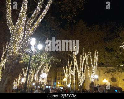 Bilbao, foto della notte di Natale della città di Biscayan. Spagna. Foto Stock