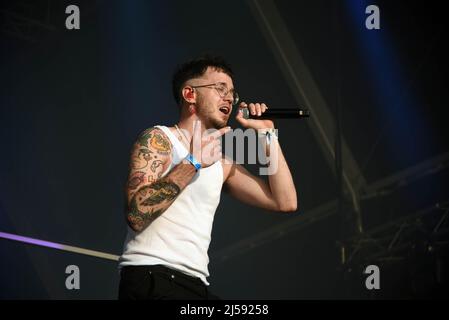 Cubelles, Spagna. 09th Apr 2022. La cantante di trappole Damia Rodriguez (Lildami) suona al Festival Spring Break di Cubelles. (Foto di Ramon Costa/SOPA Images/Sipa USA) Credit: Sipa USA/Alamy Live News Foto Stock