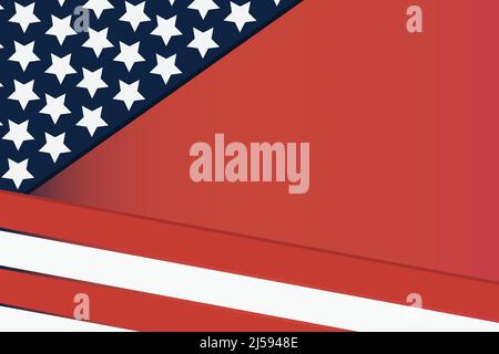 Felice 4th di luglio American Stati Uniti banner, veterano giorno o Memorial giorno patriottico sfondo colore Illustrazione Vettoriale