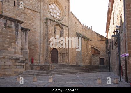 Antica cattedrale di Plasencia, Estremadura, Spagna Foto Stock
