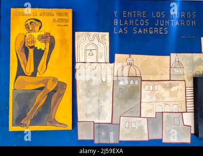 Mural de Oswaldo Guayasamín (Aeropuerto de Madrid-Barajas T4), Terminal 4, Aeroporto Madrid-Barajas, MAD, Spagna Foto Stock