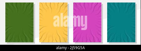 insieme di sfondi astratti colorati nello stile dello zoom comico. Illustrazione per texture, pubblicità, banner, sfondi semplici e design creativo Illustrazione Vettoriale