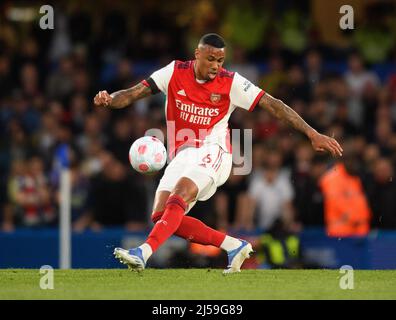 Londra, Regno Unito. 20th Apr 2022. 20 aprile 2022 - Chelsea / Arsenal - Premier League - Stamford Bridge Gabriel durante la partita della Premier League a Stamford Bridge, Londra. Credit: Mark Pain/Alamy Live News Foto Stock