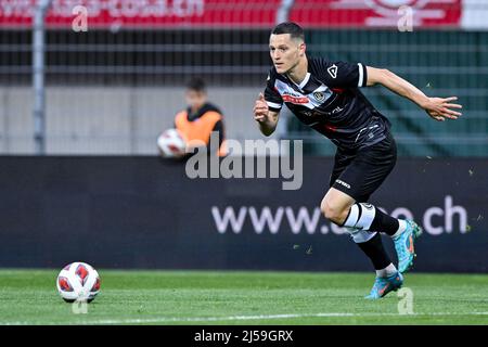 21 aprile 2022, Lugano, Tessin, Svizzera: Lugano, Svizzera, 21.04.22 i  giocatori di Lugano festeggiano la vittoria dopo la semifinale della Coppa  Svizzera tra il FC Lugano e il FC Luzern al Cornaredo