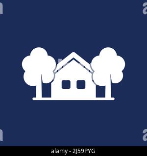 casa in sobborgo vettore icona Illustrazione Vettoriale