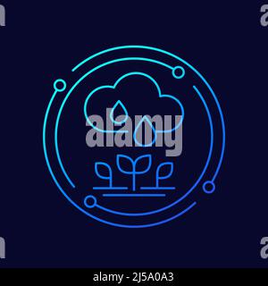 icona della linea di irrigazione naturale, vettore Illustrazione Vettoriale