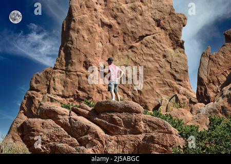 PARCHI E ATTIVITÀ RICREATIVE VOLUME 5: Garden of the Gods state Park a Colorado Springs, Colorado. Foto Stock