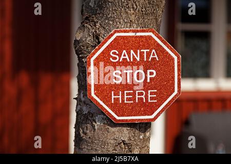 Divertente segno per il fine settimana di Natale Foto Stock