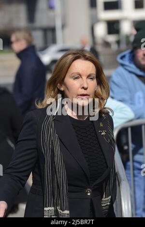 Natalie Elphicke MP (con: Dover) frequenta il Memorial Service per Dame vera Lynn all'Abbazia di Westminster, 21st marzo 2022 Foto Stock