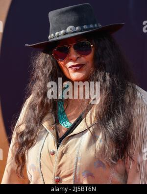Los Angeles, Stati Uniti. 21st Apr 2022. HOLLYWOOD, LOS ANGELES, CALIFORNIA, Stati Uniti d'America - APRILE 21: L'attrice americana Pam Grier arriva al TCM Classic Film Festival Opening Night 2022 40th Anniversary Screening of 'E.T. The Extra-Terrestrial' tenuto al TCL Chinese Theatre IMAX il 21 aprile 2022 a Hollywood, Los Angeles, California, Stati Uniti. (Foto di Image Press Agency) credito: Image Press Agency/Alamy Live News Foto Stock