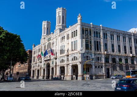 Municipio storico di Palazzo Civico a Cagliari, Sardegna, Italia Foto Stock