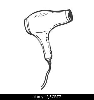 Icona del doodle dell'asciugacapelli vettoriale Illustrazione Vettoriale