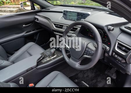 Hong Kong, Cina Feb 24 , 2022 : Lexus UX300e 2022 interiorFeb 24 2022 a Hong Kong. Foto Stock