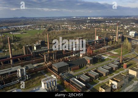 Vista aerea dell'impianto di coking Zollverein di Essen, Germania, che ha cessato l'attività nel 1993. Insieme alla collisioni Zollverein, l'ex impianto di coking è stato dichiarato patrimonio dell'umanità dall'UNESCO nel 2001. [traduzione automatizzata] Foto Stock