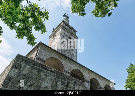 La torre Bismarck ad Assenhausen sul Lago Starnberg. [traduzione automatizzata] Foto Stock