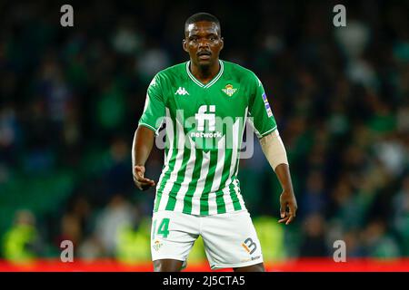 William Carvalho di Real Betis durante la partita la Liga tra Real Betis ed Elche CF disputata allo stadio Benito Villamarin il 19 aprile 2022 a Siviglia, Spagna. (Foto di Antonio Pozo / PRESSINPHOTO) Foto Stock