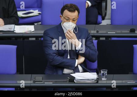Berlino, DEU, 24 febbraio 2021 - il Ministro tedesco della Sanità Jens Spahn, CDU, prima dell'inizio della sessione plenaria del Bundestag. [traduzione automatizzata] Foto Stock