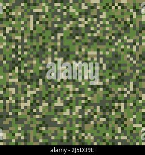 Pattern pixel digitale senza giunture. Abito militare tessuto, pixel astratto sfondo. Illustrazione vettoriale Illustrazione Vettoriale