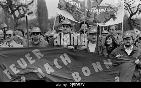 Oberhausen, 24 marzo 1993 - marcia dei lavoratori siderurgici a Bonn. [traduzione automatizzata] Foto Stock