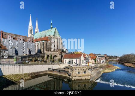 Stadtpanorama mit Peterskirche, Neiße, Görlitz, Sachsen, Deutschland, Europa Foto Stock