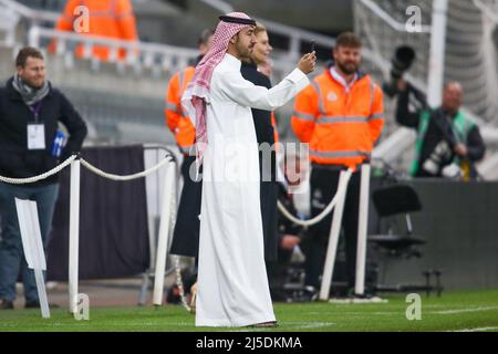 Delegato Saudita PIF - Newcastle United contro Crystal Palace, Premier League, St James' Park, Newcastle upon Tyne, Regno Unito - 20th aprile 2022 solo per uso editoriale - si applicano le restrizioni DataCo Foto Stock