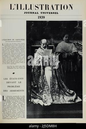 Prima pagina 'l'Illustration Journal Universel' - Rivista francese illustrata - 1939 Foto Stock