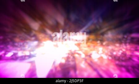 Luci a rifrazione oro e rosa a fuoco morbido bg - astratto 3D rendering Foto Stock