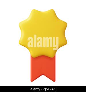 3D medaglia del vincitore con nastro. Illustrazione Vettoriale